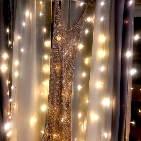Small love sense ,metallic gold mesh dress - Picture 1 of 3